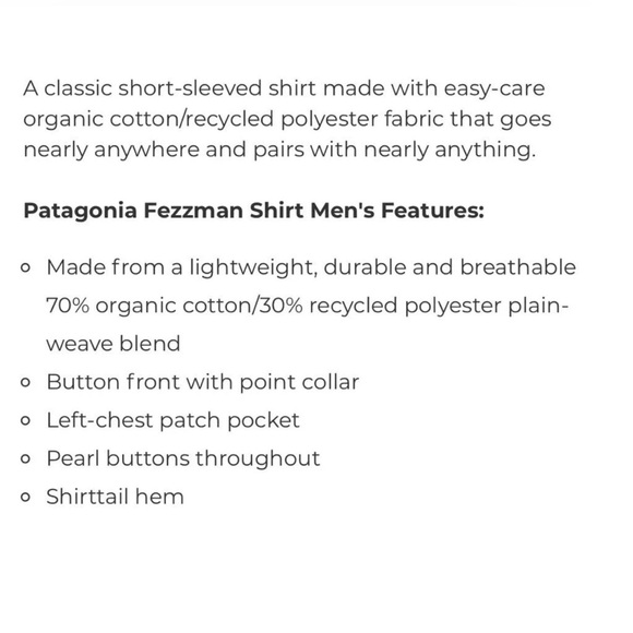 Patagonia Men’s Fezzman Shortsleeve Shirt Size M - Picture 4 of 10